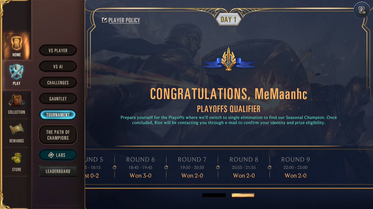 Qualified for top 32 in the last <a href="/PlayRuneterra/">Legends of Runeterra</a> Seasonals!!! Shoutout to <a href="/Kupahhhh/">Kupah</a> for testing and playing the same 120.