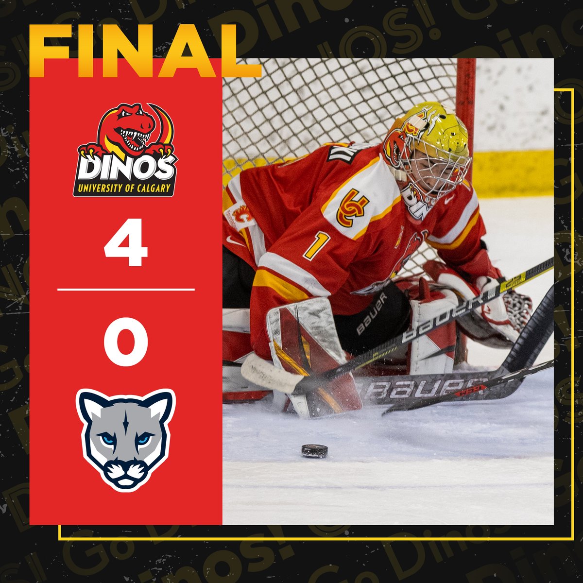 A Crosstown Smackdown!

Carl Stankowski picks up a 25-save shutout as the Dinos extend their record win streak to 19 games!

#GoDinos