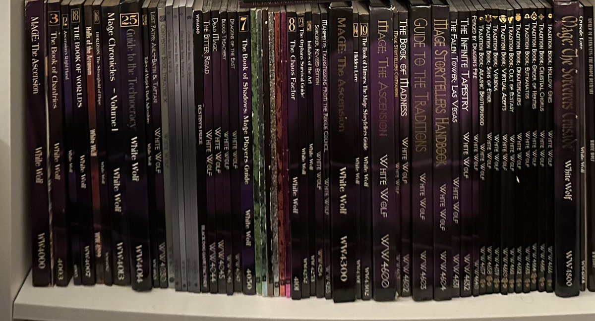 bubba_tweets's tweet photo. This @TheOnyxPath beauty showed up today courtesy of @DriveThruRPG. Another amazing tome for the library. I swear, I’m going to get around to reading these two shelves of #MageTheAscension books. I also need to finish collecting the line. #M20 #VictorianMage #VM20 https://t.co/K4Fg5k1w4p