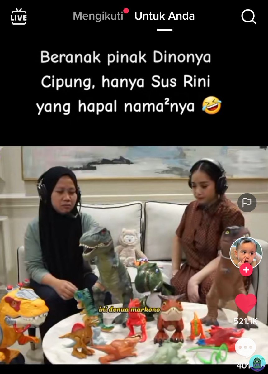 💚 sampe ada namanya dri sekian banyak mainan dinonya😭