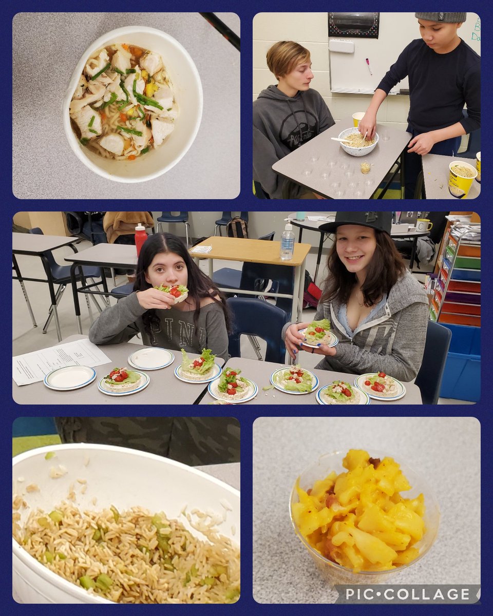 KParent's tweet photo. Our Inclusive Entrepreneur classes participated in our very own "Chopped". 

Groups were given one main item and then asked to think of three other ingredients to make their own dish - no cooking required. 
@FMPSD
 @Canadiana88 
@CompMinerTweets 
#individualizedlearning https://t.co/PZTG1u1yOh