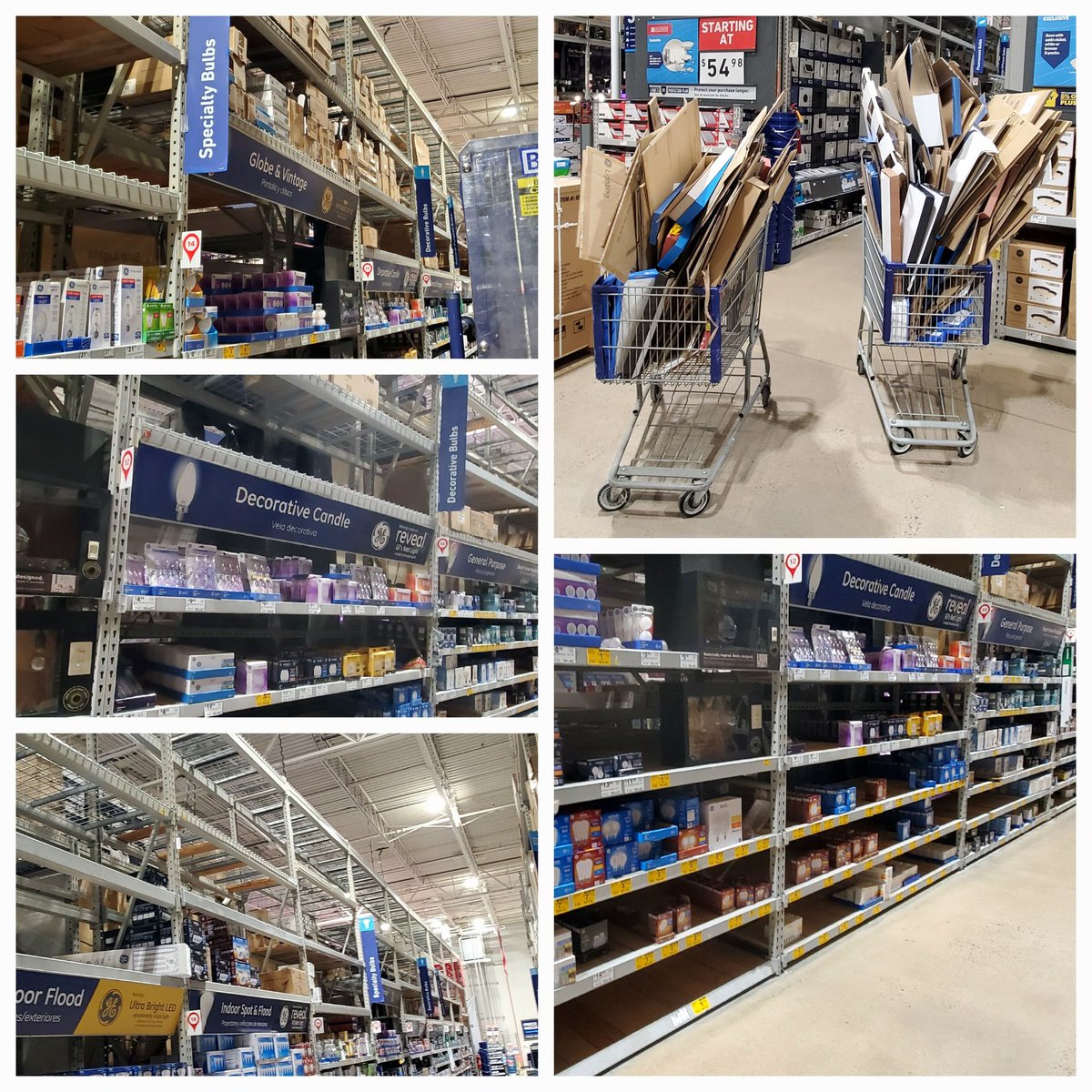 Some before and after of getting light bulbs downstocked and customer ready this week.
