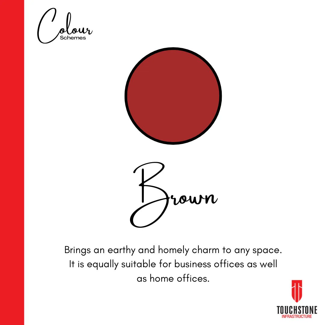 touchstoneinfra's tweet image. ⭐Colour Schemes⭐
&quot;Black&quot; - Brings an earthy and homely charm to any
space. It is equally suitable for business offices as well
as home offices.

#brown #colourscheme #colorschemes
#officecolor #officedesigns #officedesigner
#officedesigntrends #touchstoneinfrastructure