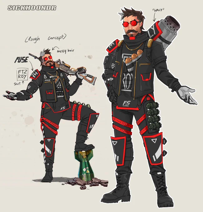 I wanted to do a matching set for Fuse with my fave bloodhound skin :^) #myart #ApexLegends 