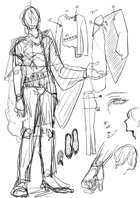 褐色黒髪くんのキャラデザを考える。 