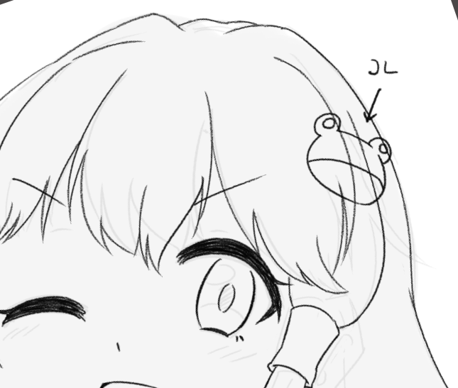 俺は人工知能ではないので当然カエルの髪飾りを描くことができる 