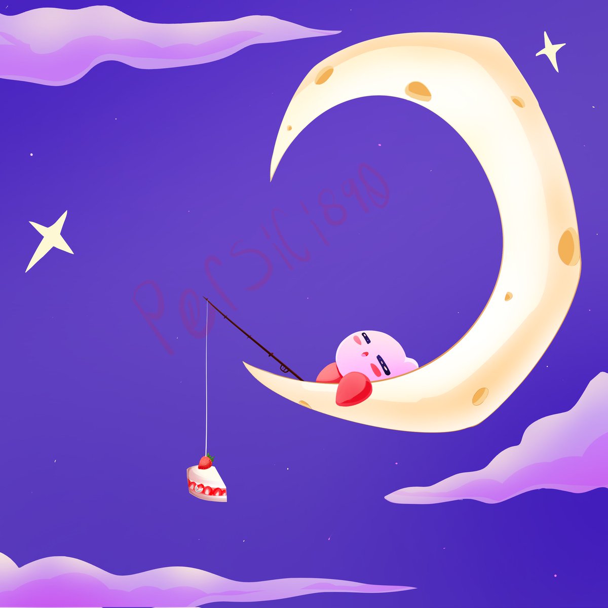 Persici890's tweet photo. Night Fishin' #Kirby #kirbyfanart #nintendo https://t.co/9brqeetphU