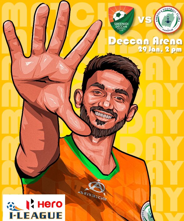 ⚔️Match Day⚔️

Back in action. 💪

We will take on <a href="/sreenidideccan/">Sreenidi Deccan FC</a> today at Deccan Arena! 🟠
.
.
<a href="/ILeagueOfficial/">Hero I-League</a> 

#Neroca #OrangeBrigade🍊 #ILeague #IndianFootball