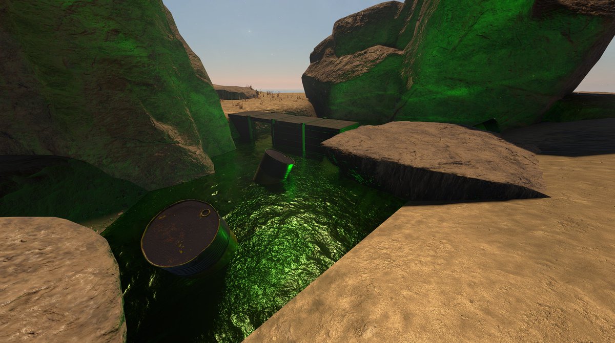 zaddyhammer's tweet photo. Fallout set I created today. May become an actual map later on. Proud of my nuclear stained car prefab. #Halo #HaloForge #ForgeMode #Fallout #LevelDesign https://t.co/AWxAwQrck8