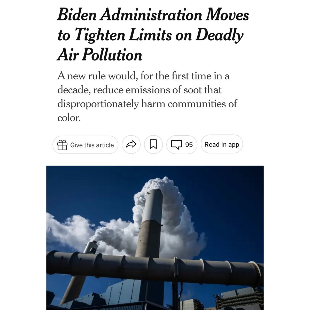 airallianceHOU's tweet image. The @EPA proposed insufficient standards for deadly soot pollution, neglecting a ton of scientific evidence that current standards are too weak to protect public health.

#SolutionsForPollution #S4P #CleanAir4Kids #CleanAirNow #CleanAirForAll
Read more:
tinyurl.com/4zpa8rmb
