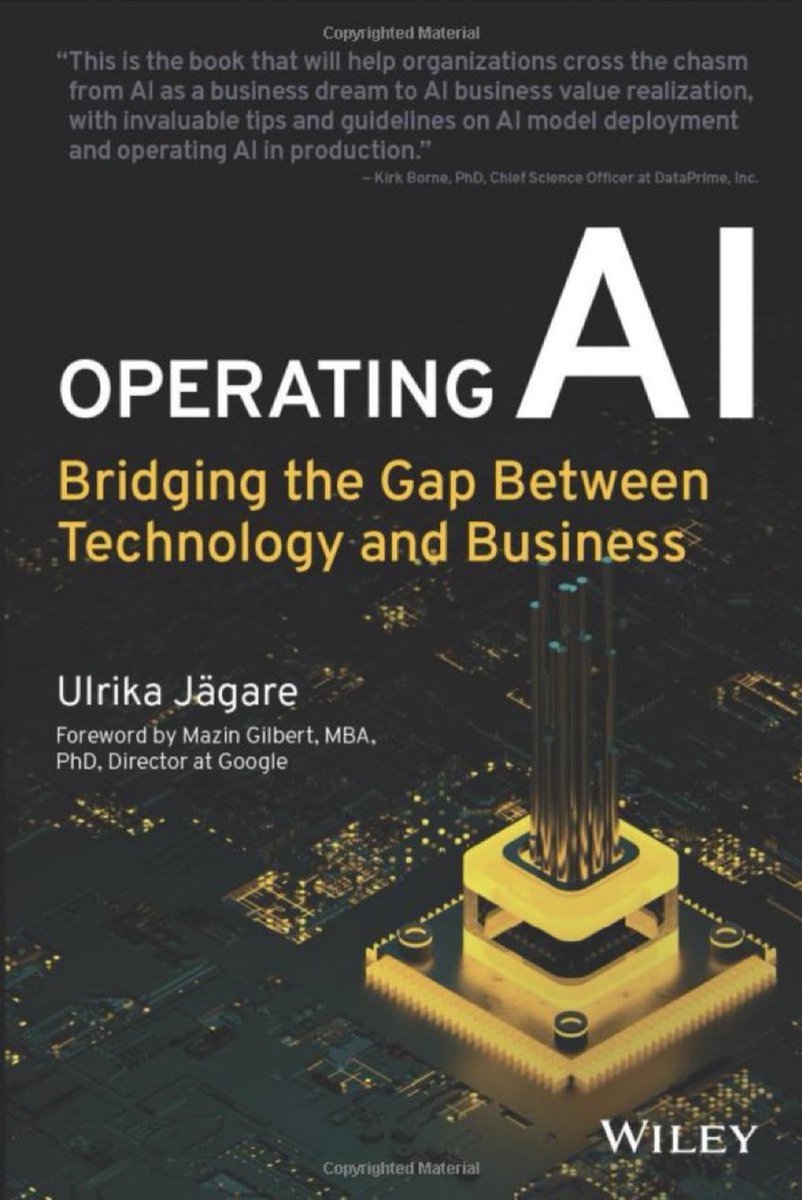 🌟💯🚀Outstanding book by @jagare_ulrika 'Operating #AI: Bridging the Gap Between Technology and Business” available at amzn.to/3E2wKkY ————— #BigData #DataScience #MachineLearning #AIStrategy #AIOps #MLOps #ArtificialIntelligence #EnterpriseAI #DigitalTransformation