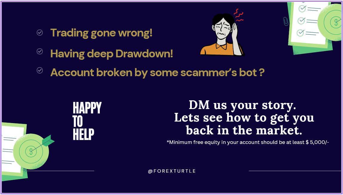 ForexTurtle's tweet photo. #DXY #EURUSD #Forex #Traders #Forextrading #loss #HappyToHelp  @singh_forex #consulting 

Many of us are suffering from Distressed Accounts due to high DD and bad EA/Account Mgmt. We were of help to some clients. So if there is anyone out there needing help - you can DM us. https://t.co/aaqo58gw2O
