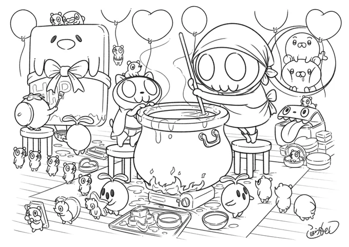 2月のFANBOX特典のイラストの"下書き"ができました!

今回は、「バレンタイン」をテーマに…
オツカレちゃんとシャリネズミをメインで描いてます! 
