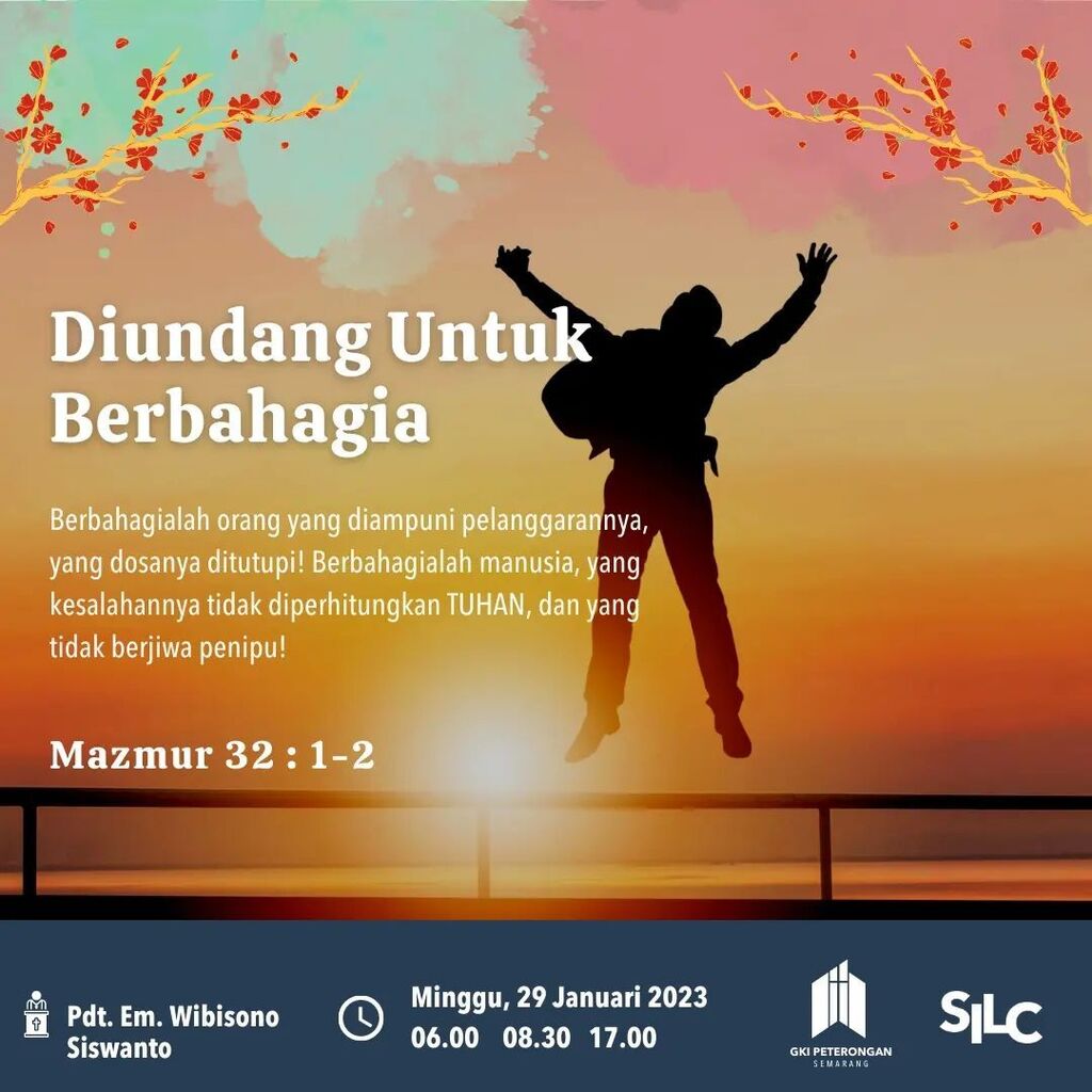 gkipeterongan's tweet photo. caption utk ibadah minggu 🙏🏻
Tuhan Yesus telah menyampaikan kebahagiaan bagi seluruh umatnya dan marilah kita mewujudkannya dalam kehidupan sehari-hari
.
Mari kita menerima undangan Tuhan Yesus untuk selalu berbahagia dalam Ibadah Minggu dengan tema DIUN… https://t.co/hIHwU5FCMB https://t.co/QFu4w3Jwuq