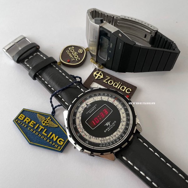 utdesign's tweet photo. LEDとLCDの頂点の２本 ٩( ᐛ )و
https://t.co/jV3vqDG9XE

#breitling #navitimer #ブライトリング #zodiac #astrodigit #ゾディアック #腕時計 #デジタル時計 https://t.co/qZ3u2kE8DZ