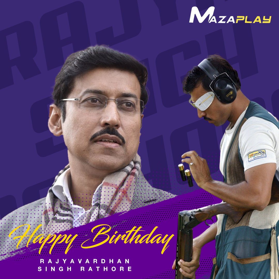 Wishing the former Olympic medalist Col. Rajyavardhan Singh Rathore a very happy birthday.

#olympicmedalist #RajyavardhanSinghRathore #happybirthday #MazaPlay