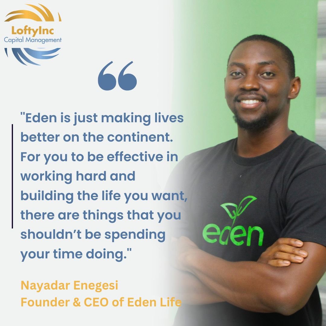 LoftyIncVC's tweet photo. Eliminate time-wasting activities such as grocery shopping, laundry, and cooking from your daily routine with @ouredenlife and build the life you want 🌱
#loftyincvc #loftyinc #EdenLife #Productivity #africantech #africanstartups #fundingafropreneurs #weareloftyinc https://t.co/FuqEswgpIu