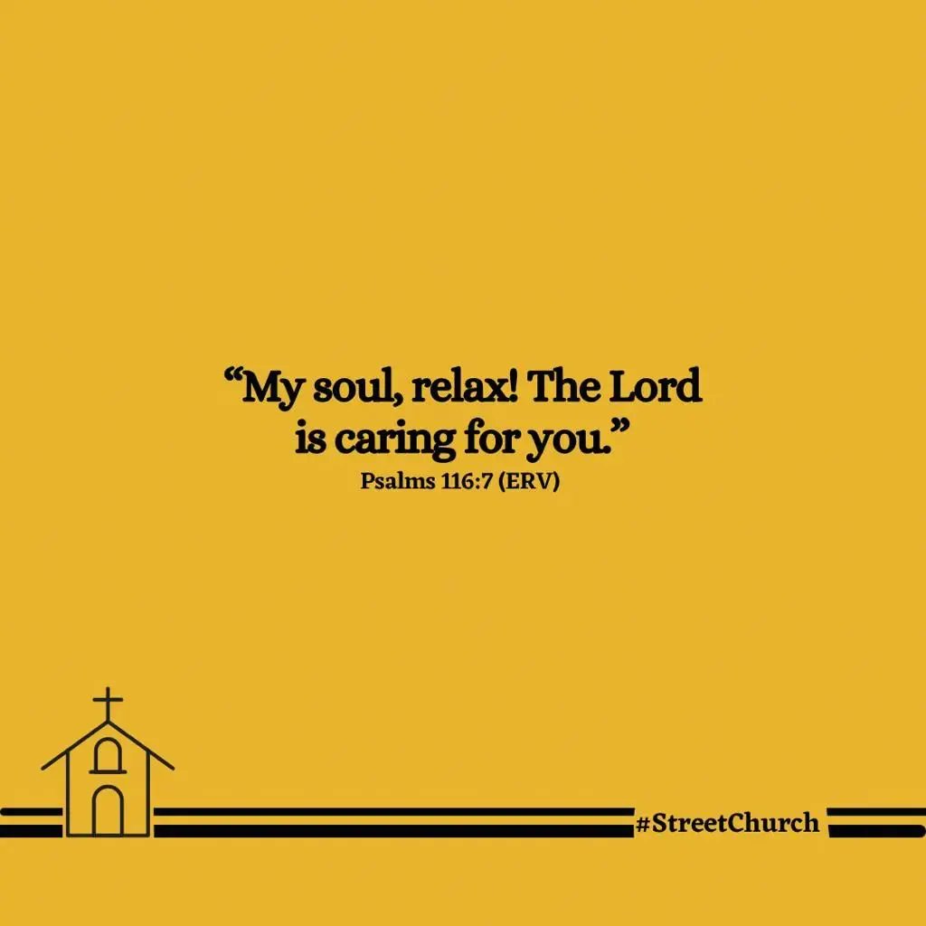 streetchurchh's tweet photo. Relax! Jesus dey take care of you! No let anything worry you, your daddy got you on this one! 

Happy Sunday people of God! Tell 3 people today “Jesus is taking care of you”
#streetchurch #streetbible #dailydevotional https://t.co/hfAENrUkK7