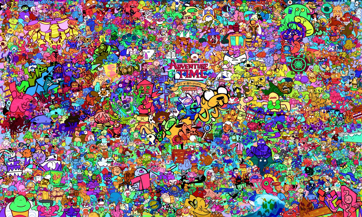 foozhochii's tweet photo. • I DREW EVERY. SINGLE. ADVENTURE TIME CHARACTER. • https://t.co/CGLGkF3Wei