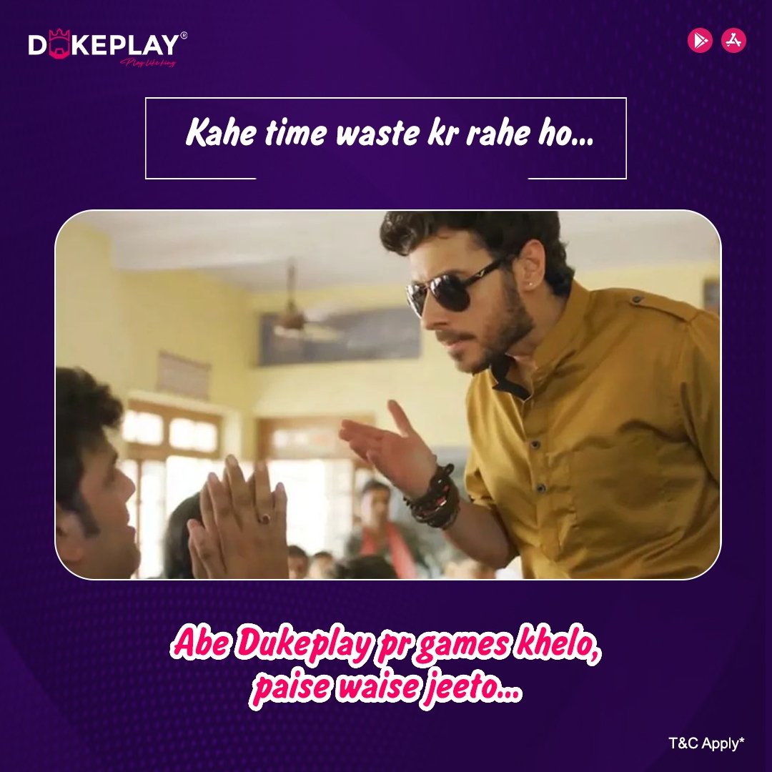 Abe Dukeplay par Game Khelo , Paise waise Jeeto 💸💸

Play Ludo on Dukeplay Everyday &amp; Win Daily💰

Join Dukeplay pro Now

Visit &amp; Download now👇
dukeplay.com

ALSO AVAILABLE ON GOOGLE PLAYSTORE