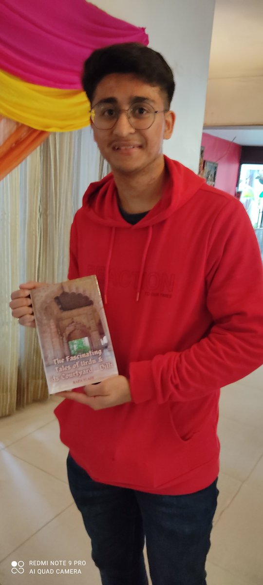 Happy reader: Mr Ahmad Shah, student of Manipal University (Karnataka), with my book, 'The Fascinating Tales of Delhi & its Courtyard - Dilli. The book is available on Amazon and urdubazaar.in 
#englishbook #bookreading #booklover #historyofdelhi