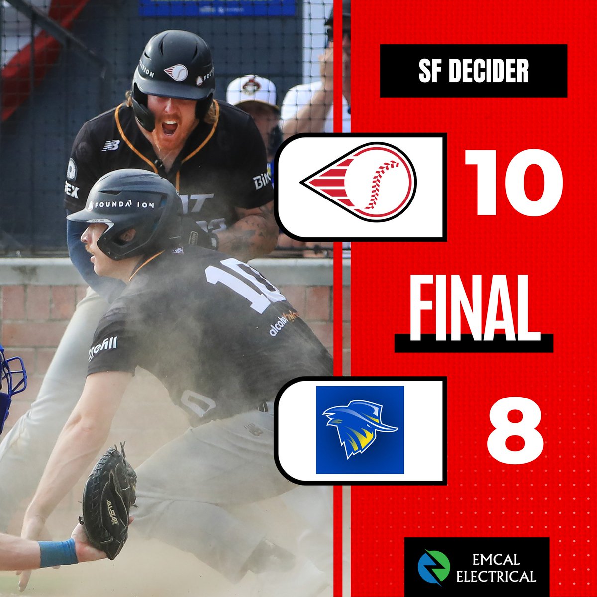 PerthHeat's tweet photo. 🏆CHAMPIONSHIP BOUND 🏆

HEATERS we're headed to the Claxton Shield Championship Series!

Two home runs from Jake Bowey, plus bombs to Ulrich Bojarski and Junior Caminero helped propel us to a come-from-behind win over the Bandits to take Game 3.

LET'S GO GET IT! 😍💪💪⚾️⚾️🔥 https://t.co/2jTonOBi1S