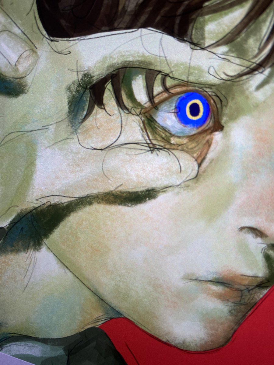 solo 1boy male focus blue eyes looking at viewer black hair close-up  illustration images