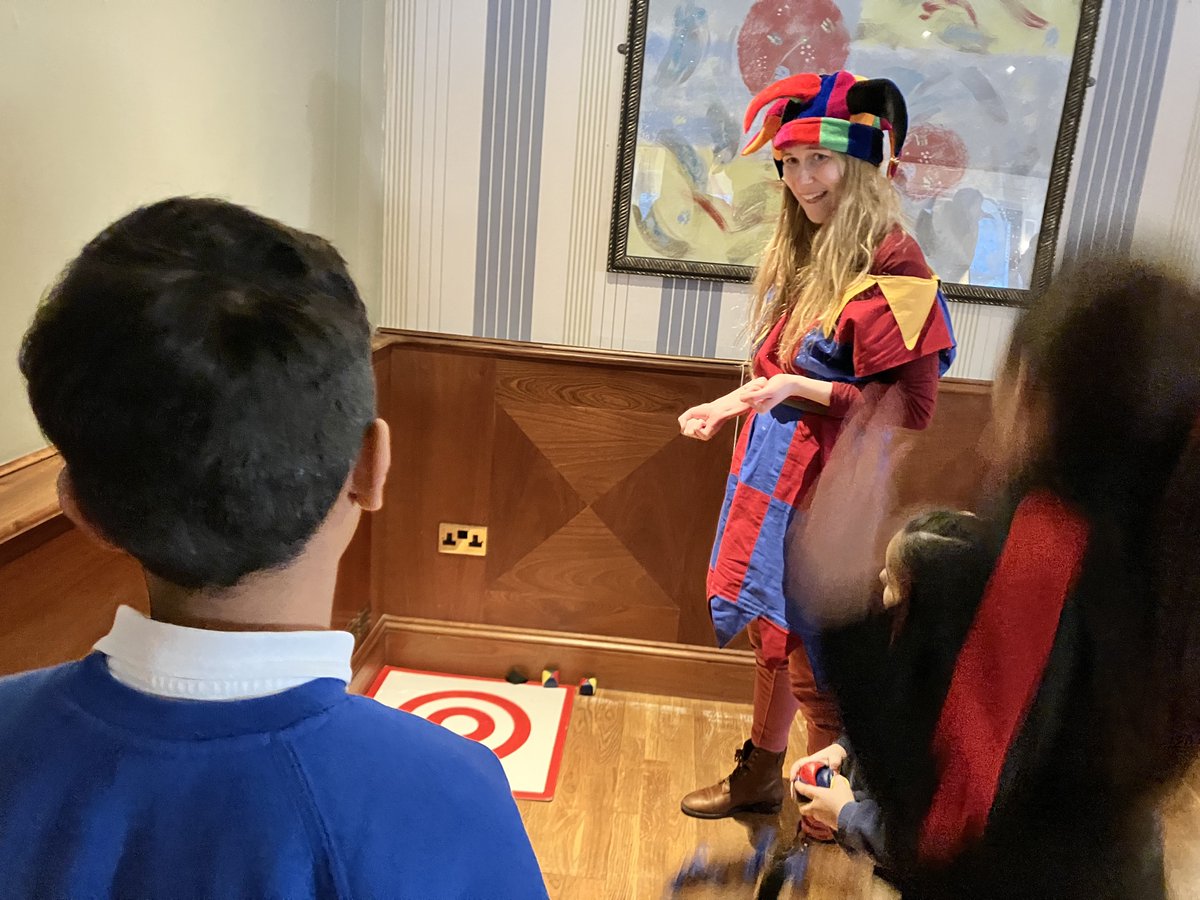 FITTheatre's tweet photo. Last week we teamed up with @volunteering_uk to deliver a #BringBackChainmail workshop for some refugee families in Suffolk. 
As you can see, Sir James &amp; Bard had heaps of fun dancing, singing and playing fun games all afternoon with their new friends! 🐴🤹‍♀️⚔️ https://t.co/ePahwtI42r