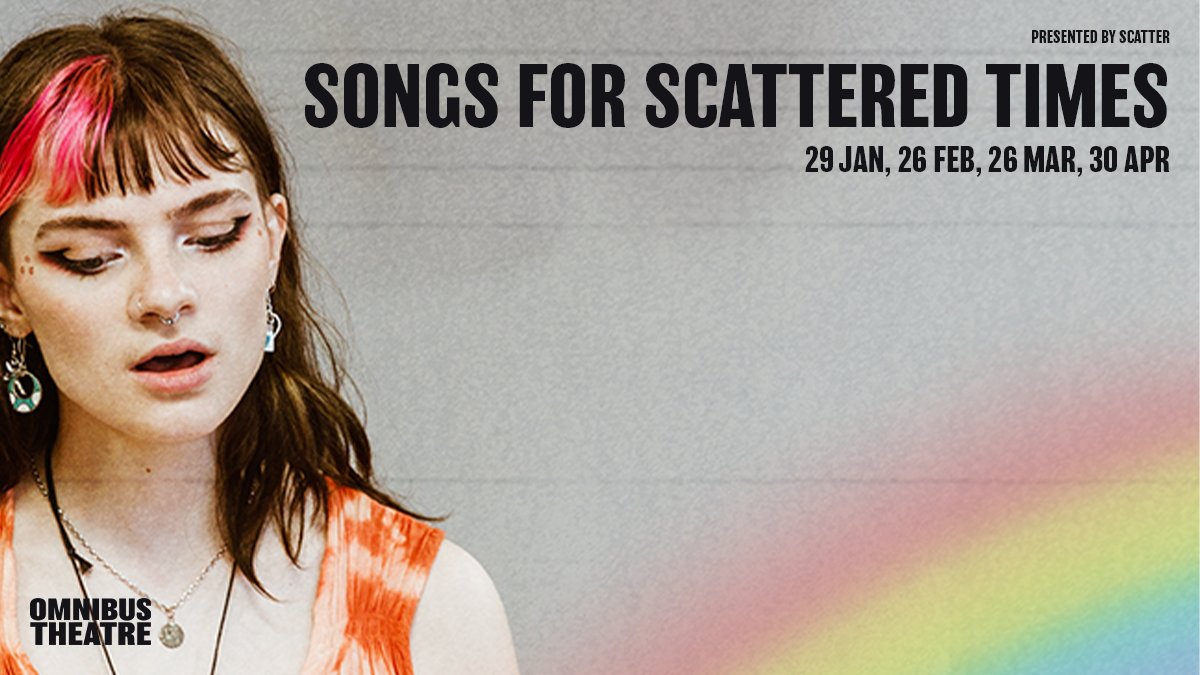 Songs For Scattered Times is back for 2023, kicking off tonight! 🌱🎶

A responsive and entertaining cabaret fusing the worlds of musical theatre and activism, held monthly in our Café Bar by <a href="/scatter_co/">S C A T T E R</a>.

🗓️ 29 Jan, 26 Feb, 26 Mar, 30 Apr
🎟️ bit.ly/sfst-spring-20…