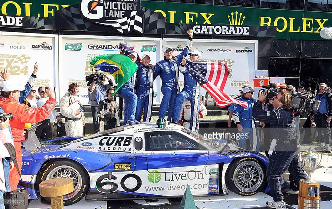 On this day in 2012, @AJDinger, @OzzNegri, @JohnPew1 and Justin Wilson won the Rolex 24 at @DAYTONA #Rolex24