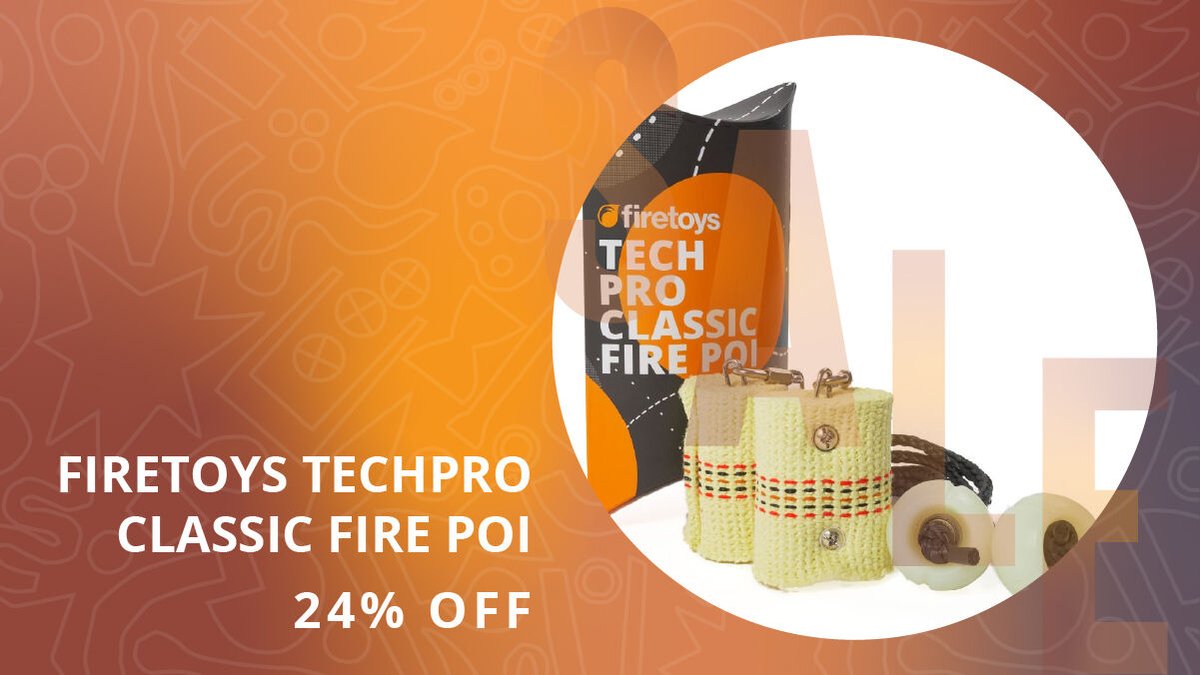 Our very own TechPro Classic Fire Poi are 24% off during our winter flash #sale 

bit.ly/3wvu6kM