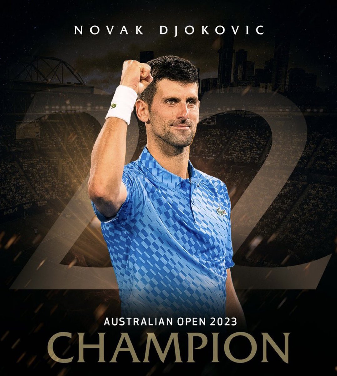Surya Kumar (@suryakumar_1996) on Twitter photo Novak Djokovic the GOAT & becomes a 10-time Australian Open Champion as he wins his 22nd Grand Slam singles title <a href="/DjokerNole/">Novak Djokovic</a> Champ😍😍. #AusOpen #Djokovic #AustralianOpen #Australia #AustralianopenFinal Novak Djokovic the GOAT & becomes a 10-time Australian Open Champion as he wins his 22nd Grand Slam singles title <a href="/DjokerNole/">Novak Djokovic</a> Champ😍😍. #AusOpen #Djokovic #AustralianOpen #Australia #AustralianopenFinal