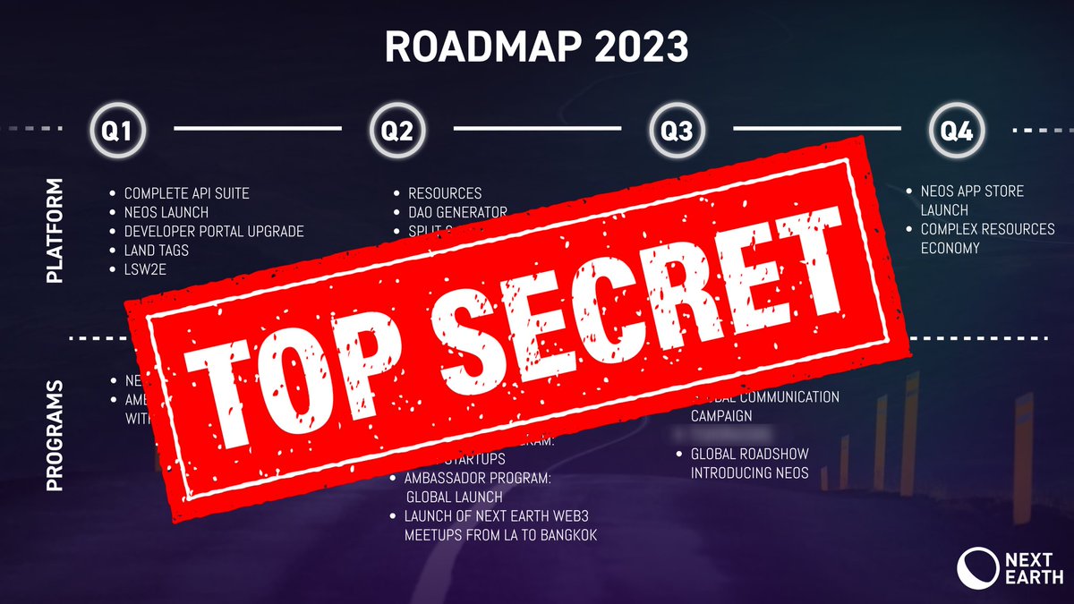 NextEarth_'s tweet image. $NXTT Anniversary &amp;amp; 2023 Roadmap in our latest blog post. 📚

If you missed Thursday&apos;s Next Earth Live, you can make up for it now! 🤩 We collected everything there&apos;s to know in a neat little blog post. 👇

blog.nextearth.io/nxtt-anniversa…

 #metaverse #roadmap #web3 #dynamicNFTs