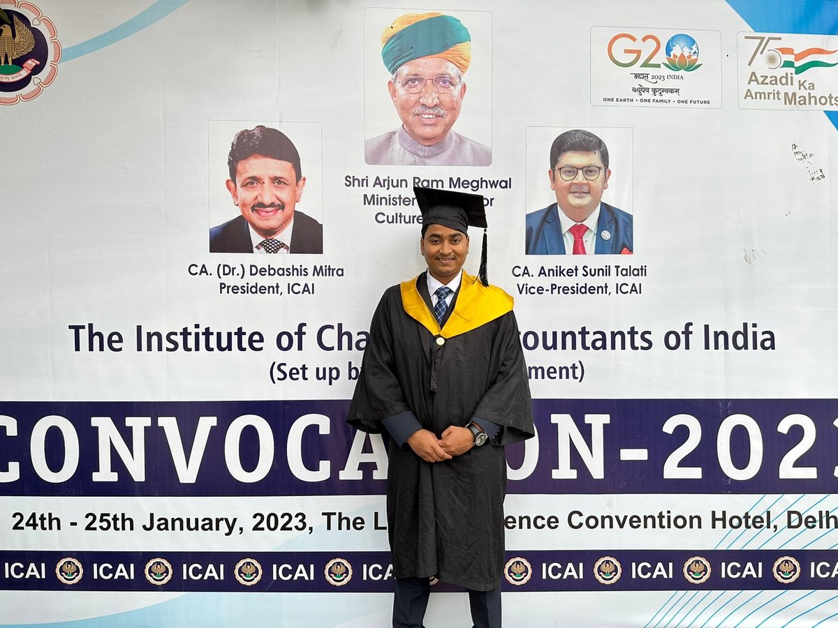 iamcasanjay's tweet photo. Of course it's hard. It's supposed to be hard. If it was easy , everyone would do it. Hard is what makes it great. Committed can't break the trust placed by society on my signature.
Thank you everyone for being part of my CA Journey ❤️
#CACONVOCATION2023 https://t.co/HVaPqCcZ8Y