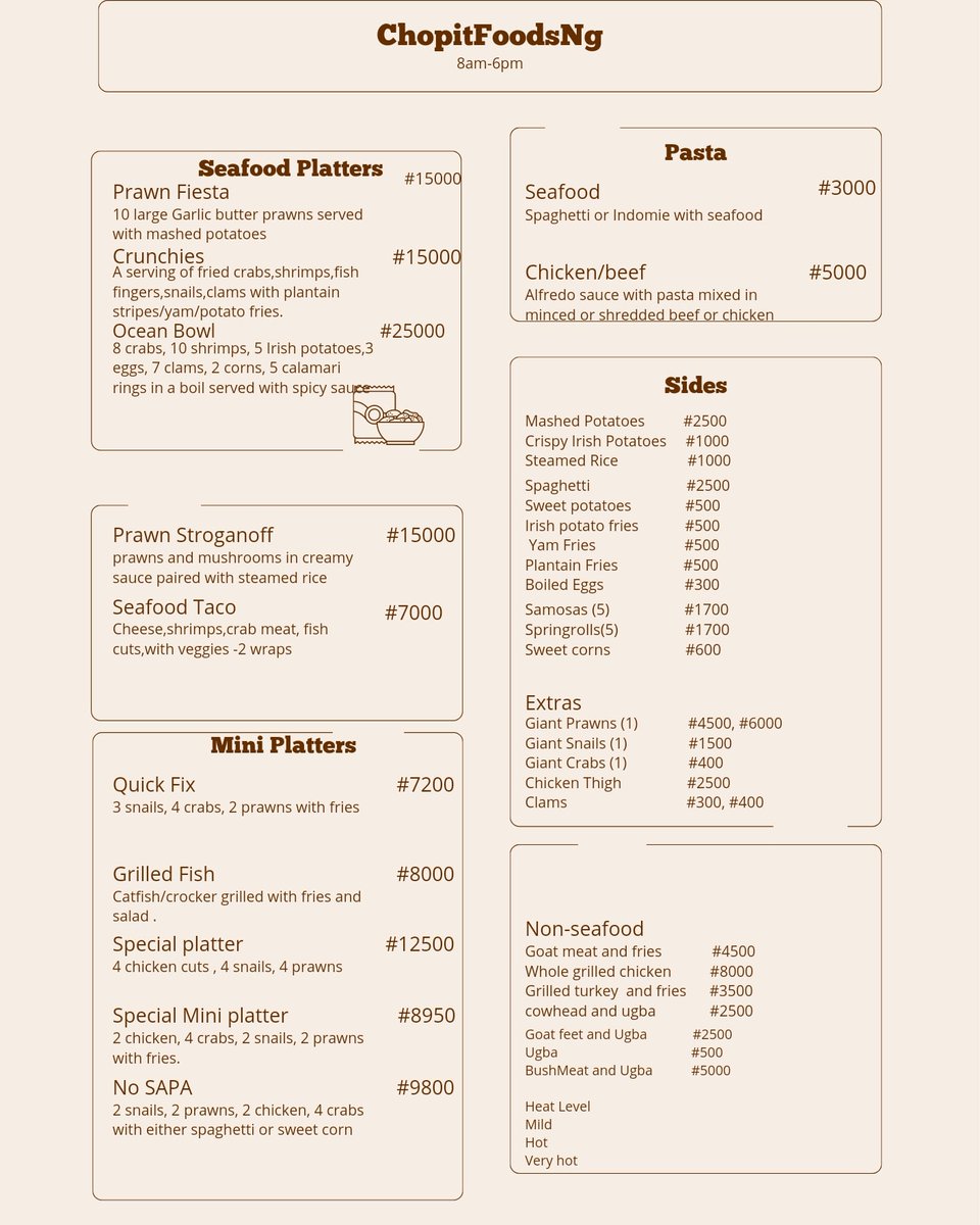 *NEW MENU ALERT* We have added new banging meals to our menu , effective from 1st of February 2023. We can't wait to have you order in . You can also make reservations to dine - in with us .