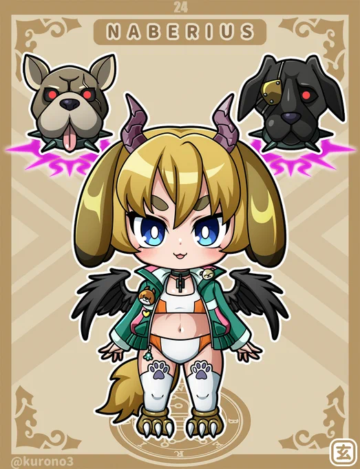 うちの子ソロモン72柱擬人化デフォルメ第24柱ナベリウスちゃん。#悪魔娘シリーズ 