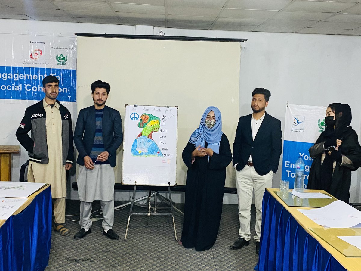 Gens_For_Peace's tweet photo. 65 youth participants joined community engagement sessions in Pakistan that merged Sport and Arts as tools for peace. Youth Engagement to Promote Social Cohesion is implemented by GFP in partnership with #SPADO Youth For Peace & supported by the Olympic Council of Asia
#PassItOn https://t.co/a5rjlGecW5
