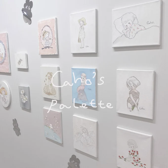次の大阪の個展に向けて毎日描いています......!会場も私の雰囲気に合わせて可愛くして貰ったり、何度も修正して作ったお気に入りのグッズたちまで...大阪でも原画は30点ほど販売される予定です 