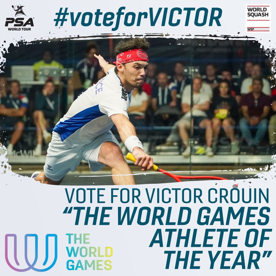 PSASquashTour's tweet photo. Just 2️⃣ days left to #voteforvictor for Athlete of the Year!
🗳 Vote: https://t.co/be5zlKTap5 https://t.co/PK7qhxaCCB