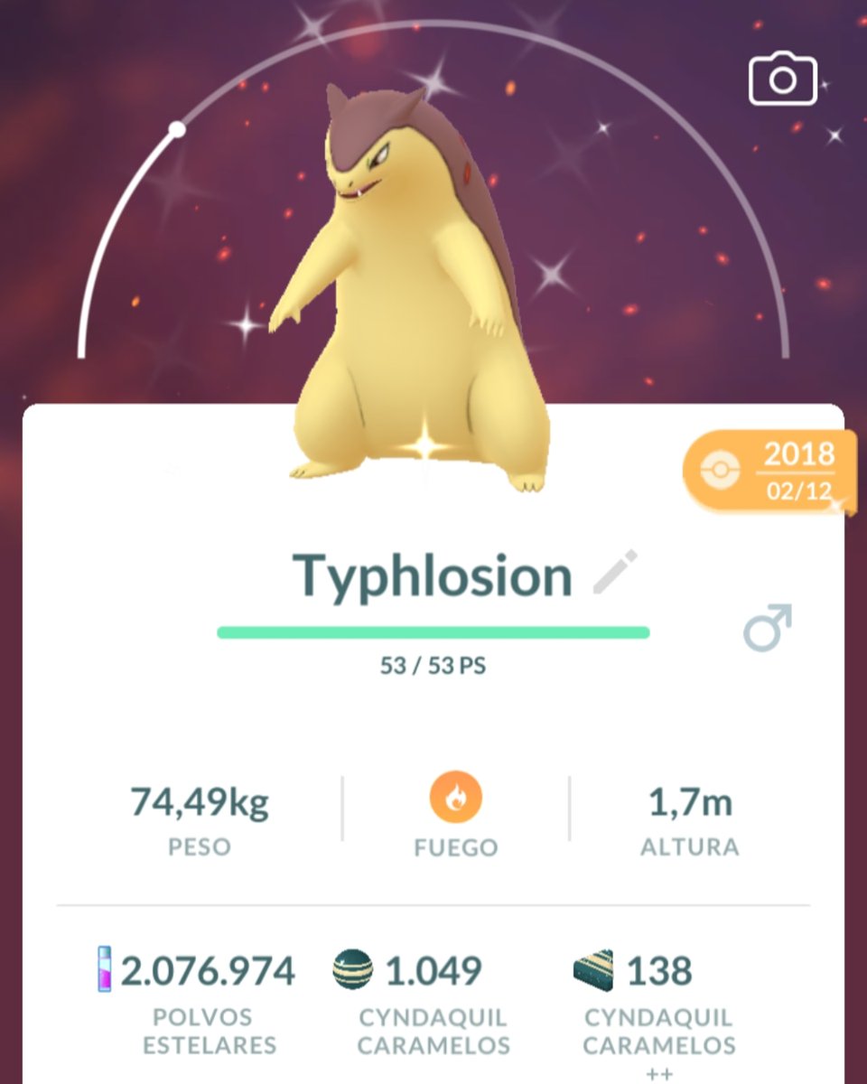 drarugamer's tweet photo. Mi primer variocolor en Go. ¿ Y el tuyo ?. My first shiny in Go. And yours?.
#pokemon #pokemongo
#pokemongoapp
#shinypokemon
#pokemonvariocolor
#entrenadorpokemon
#pokemontrainer
#starterspokemon
#thyplosion
#quilava
#cyndaquil
#jotho https://t.co/J9JexhEoSc