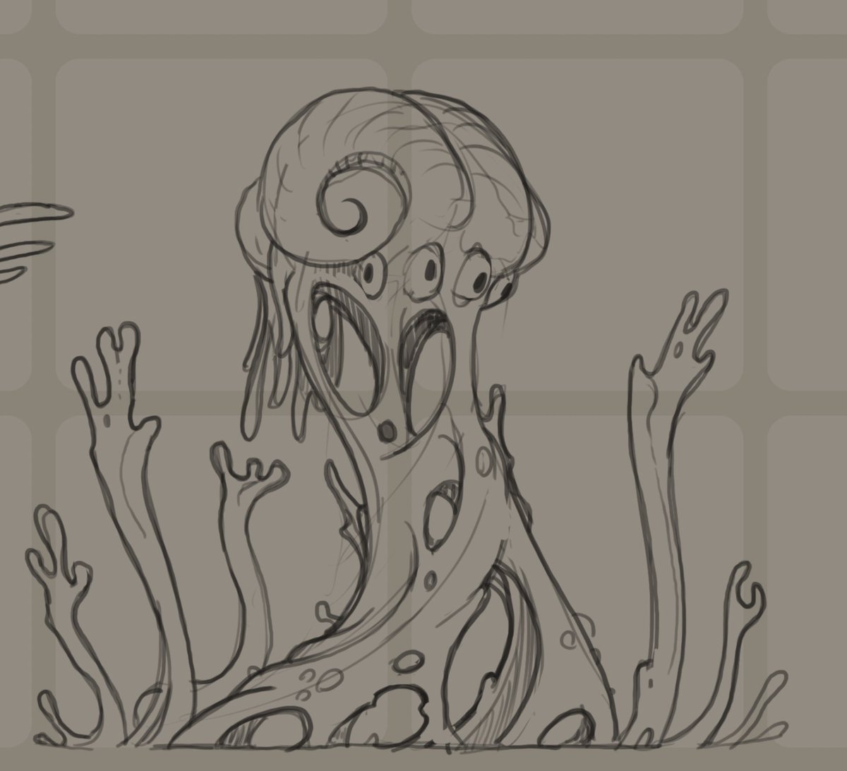 Couldn't resist to share this boss sketch for my indie game <a href="/LepkaGames/">March March!</a>  :]