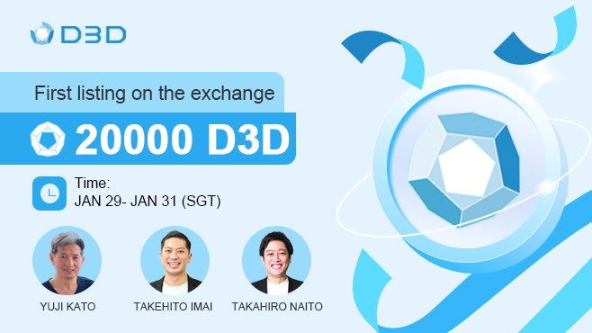 D3D Social (@d3dsocial) on Twitter photo Due to some reasons, the previous campaign was invalidated. Now Activity continues!Thanks support!
💰 20000 D3D
🏆Pick 5 guys
✅Follow <a href="/takehito_imai/">Takehito Imai</a>
<a href="/kenzoooo1114/">内藤 貴皓| 成長企業の人事・採用支援CHEMI代表</a>
<a href="/yk78901/">yk</a>
✅RT +❤️LIKE
🕐Jan29 — Jan 31 (GST:18:00) Due to some reasons, the previous campaign was invalidated. Now Activity continues!Thanks support!
💰 20000 D3D
🏆Pick 5 guys
✅Follow <a href="/takehito_imai/">Takehito Imai</a>
<a href="/kenzoooo1114/">内藤 貴皓| 成長企業の人事・採用支援CHEMI代表</a>
<a href="/yk78901/">yk</a>
✅RT +❤️LIKE
🕐Jan29 — Jan 31 (GST:18:00)