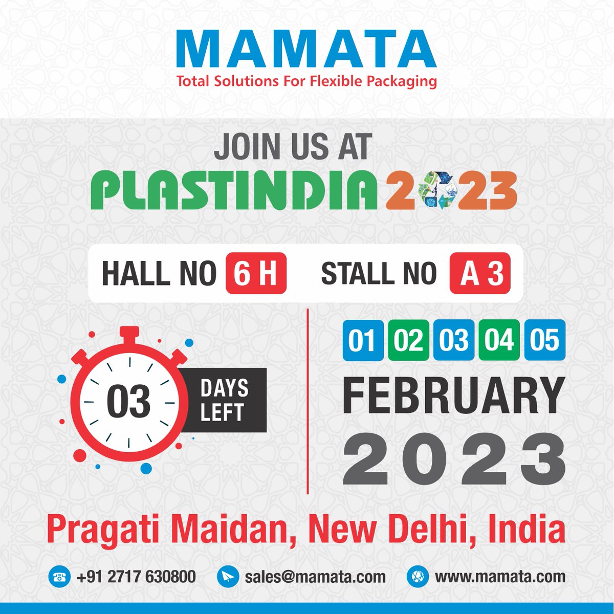 mamatamachinery's tweet image. Just 3 Days Left. We are ready to welcoming you at Plastindia 2023. 

#plastindia #plastindia2023 #bagmakingmachine #packaging #packaginmachine #plastcmachine #plastciindustry #polymer #plastics #india #Exhibition #manufacturing
