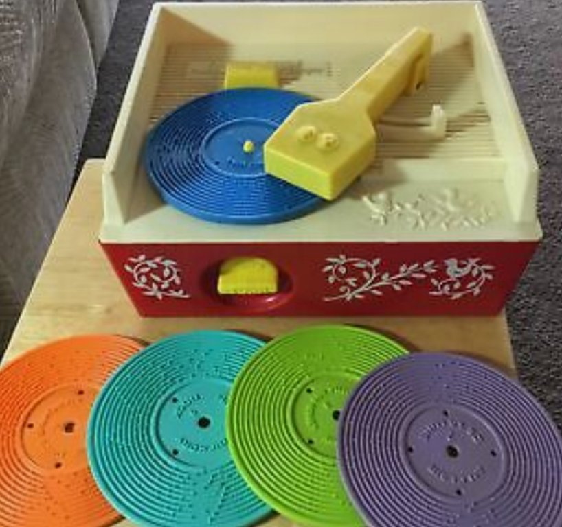 It's our first Sunday back together!
Let's celebrate with some classic tunes!

Here's the Fisher Price Music Box Record Player - streaming in homes everywhere since 1971.