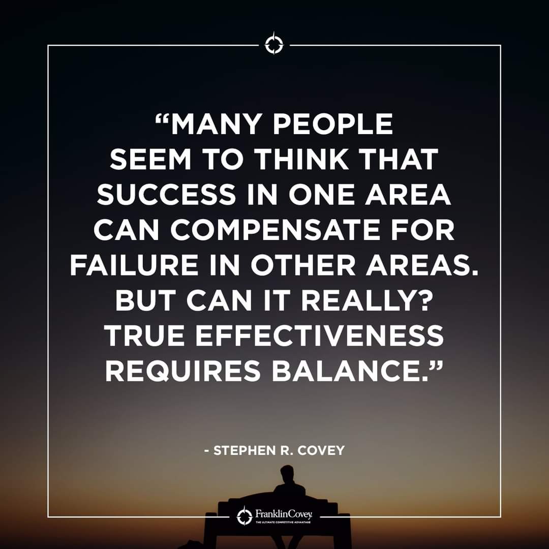 Balance requires constant effort. Recalibration, rethink, replan, and build.. nothing happens by chance #bethechange