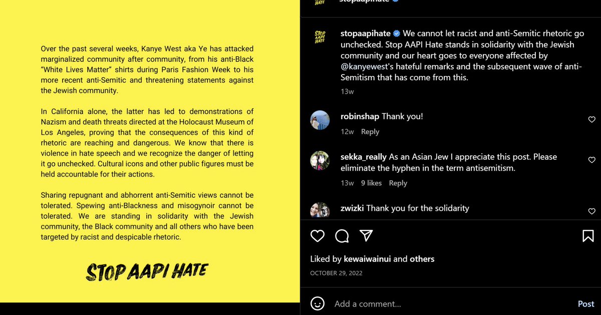 AntiWhiteWatch1's tweet photo. #StopAAIPHate posted a graphic on their Instragam page claiming #WhiteLivesMatter is socalled "#antiblack", acknowledged their subservience to certain Globalists &amp; willingness to engage in Defamation &amp; Denial 2 core elements in the 3DR of #antiWhiteism

https://t.co/mTcMxRLntw https://t.co/h7MFEdewKC