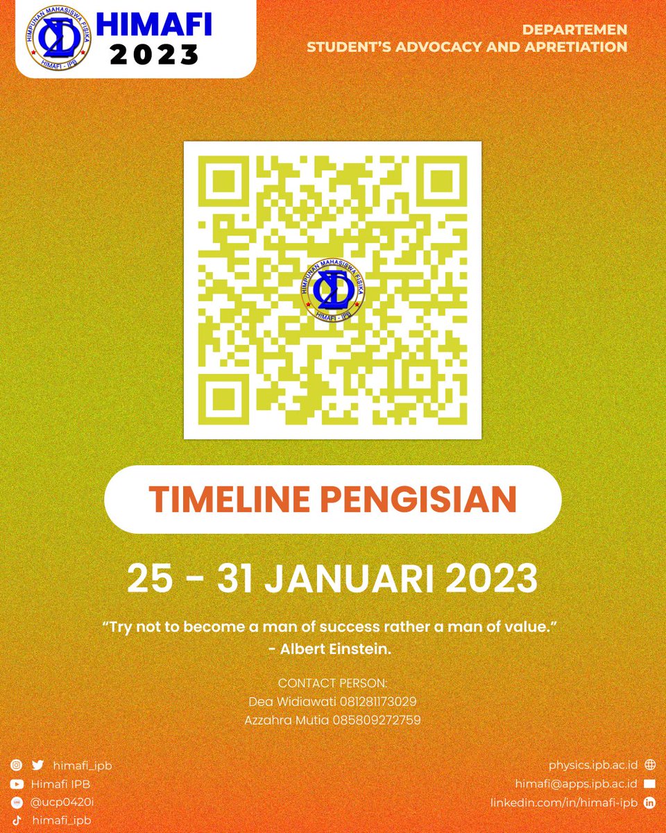 Hai hai, jangan lupa isi ya mumpung weekend hihi 🫶
ipb.link/prestasifisika…