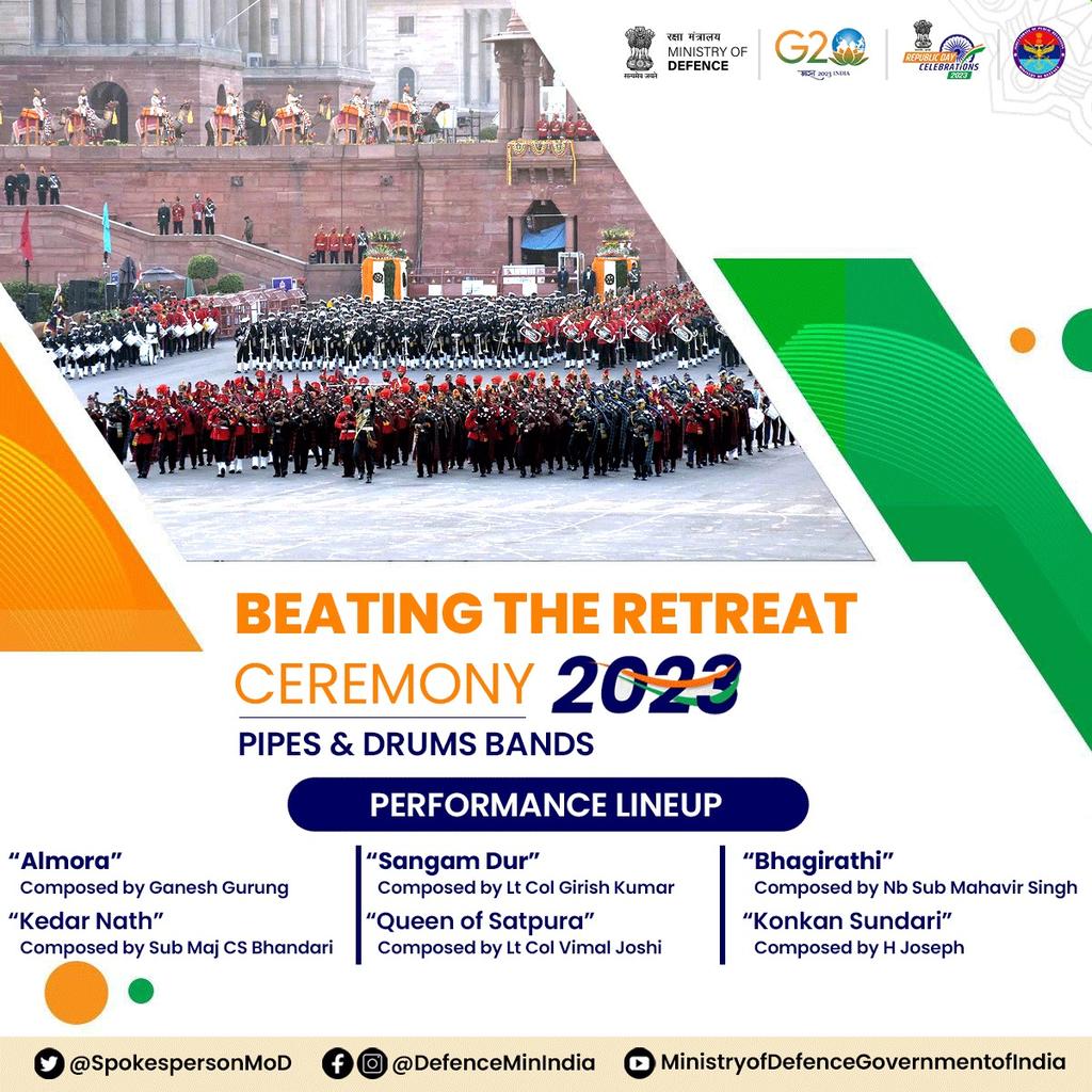 SpokespersonMoD's tweet photo. #MassedBands & Pipes and Drums are all set to perform on Vijay Chowk during the Beating the Retreat ceremony today. https://t.co/LOcBQOWrNm