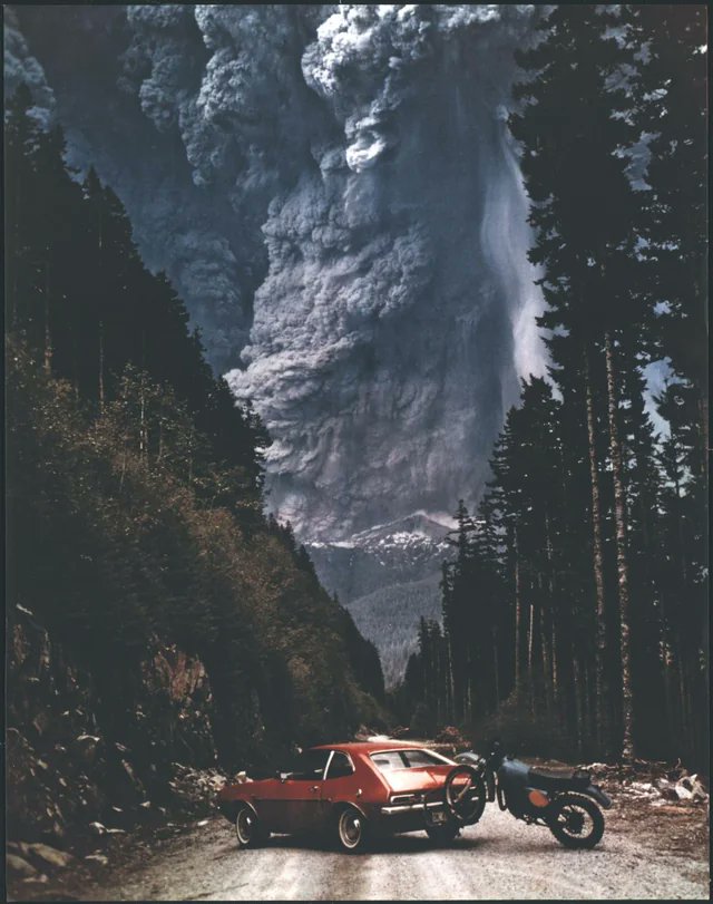 Rainmaker1973's tweet image. Richard &quot;Dick&quot; Lasher was on his way to drive his dirt bike when Mount St Helens erupted in May 1980. The iconic photo of his red Ford Pinto tells the story of how he survived

[read more: ow.ly/2aJK50vujyW]