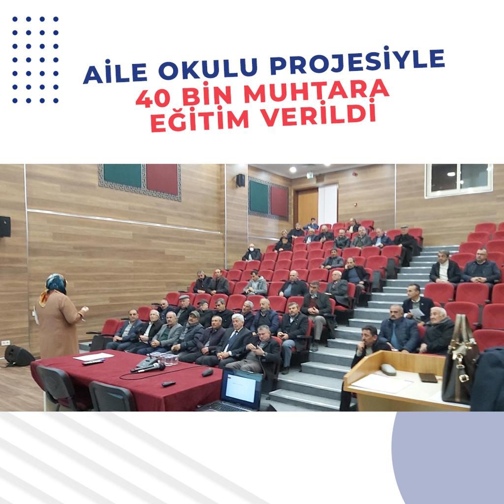 81 ilimizde milyonlarca ailemize ulaştığımız, kapsamını her geçen gün genişleterek muhtarlarıımızı da dâhil ettiğimiz Aile Okulu projesinde 40 bin muhtara farklı alanlarda eğitimler verildi.  

👉meb.ai/UqLIDaW